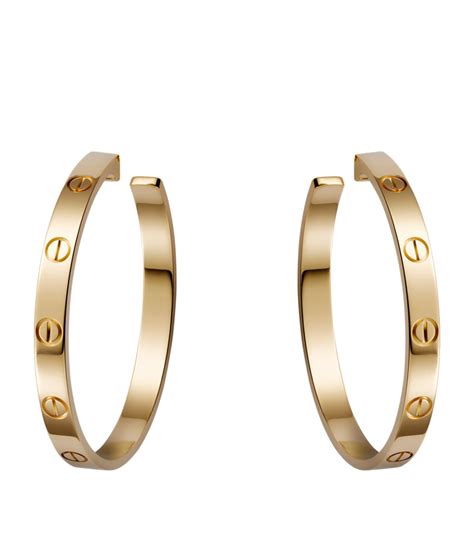 gold hoop earrings cartier|cartier solitaire earrings.